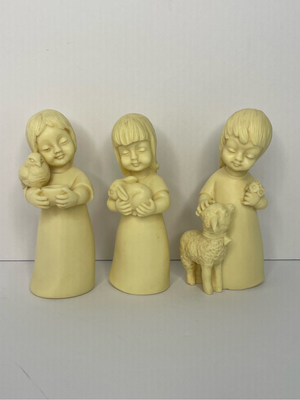 Vintage G.R. Bianchi Alabaster Figurines Set of 3 - Made in Italy